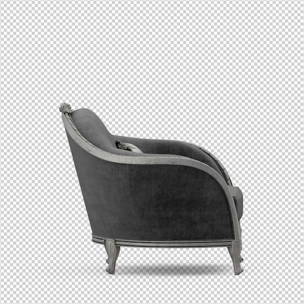 Sillón isométrico 3D render aislado