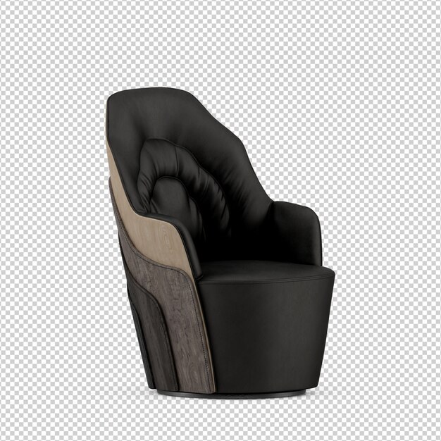 Sillón isométrico 3d render aislado