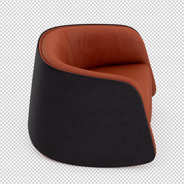 PSD sillón isométrico 3d render aislado