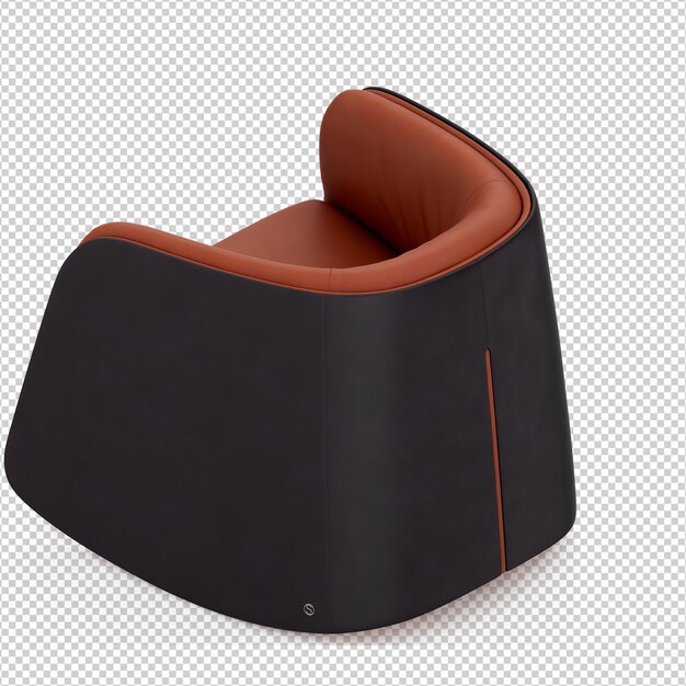 Sillón isométrico 3d render aislado