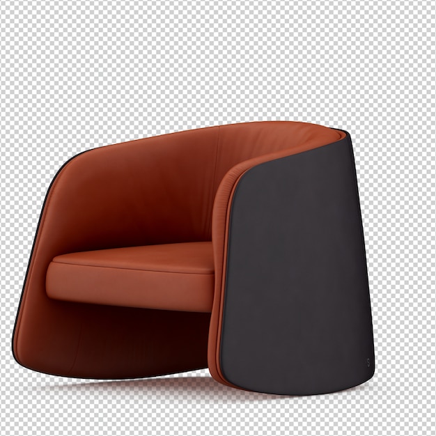 Sillón isométrico 3d render aislado