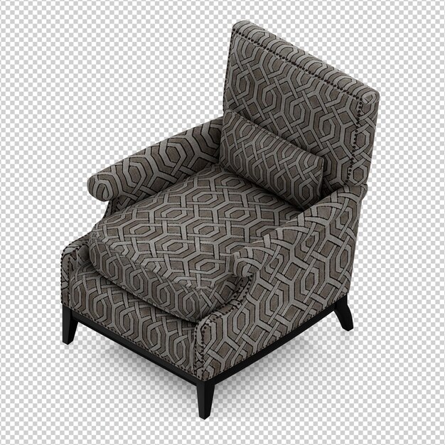 Sillón isométrico 3D render aislado