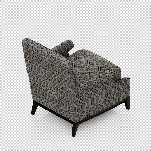 Sillón isométrico 3D render aislado