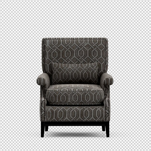 Sillón isométrico 3D render aislado