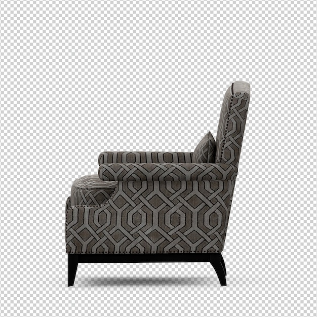 Sillón isométrico 3D render aislado