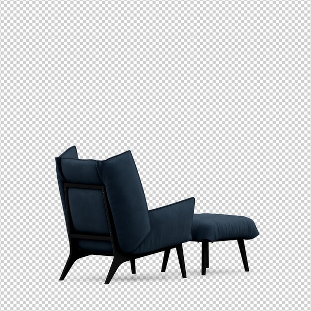 Sillón isométrico 3D render aislado