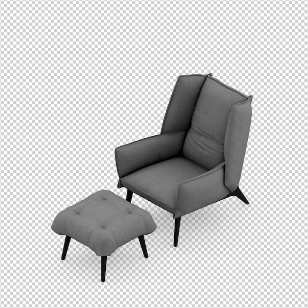 Sillón isométrico 3D render aislado