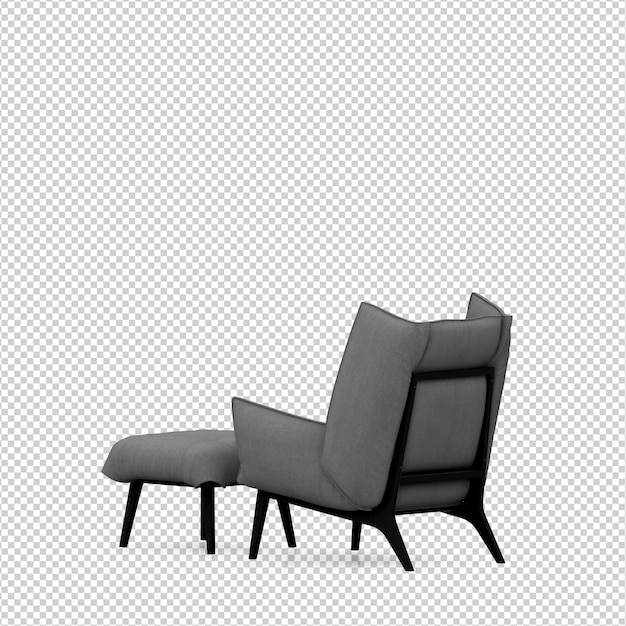 Sillón isométrico 3D render aislado