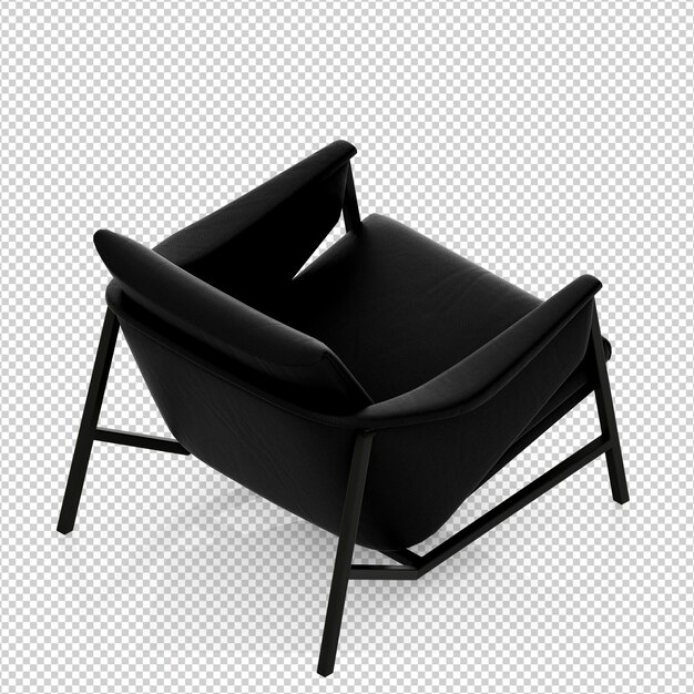 Sillón isométrico 3d render aislado