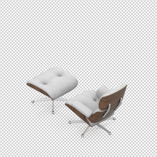 Sillón isométrico 3D render aislado