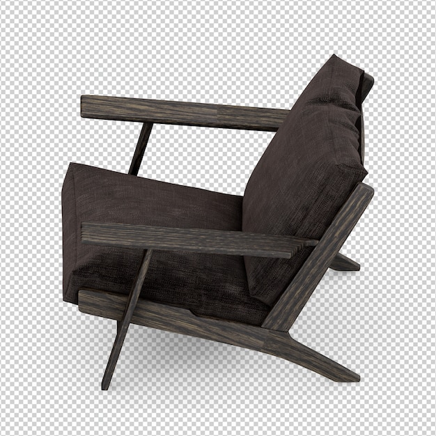 Sillón isométrico 3d render aislado