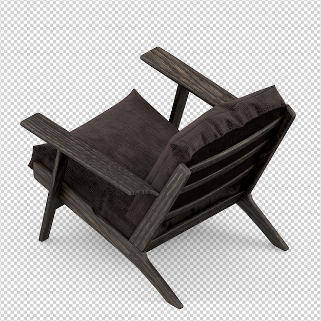 Sillón isométrico 3d render aislado