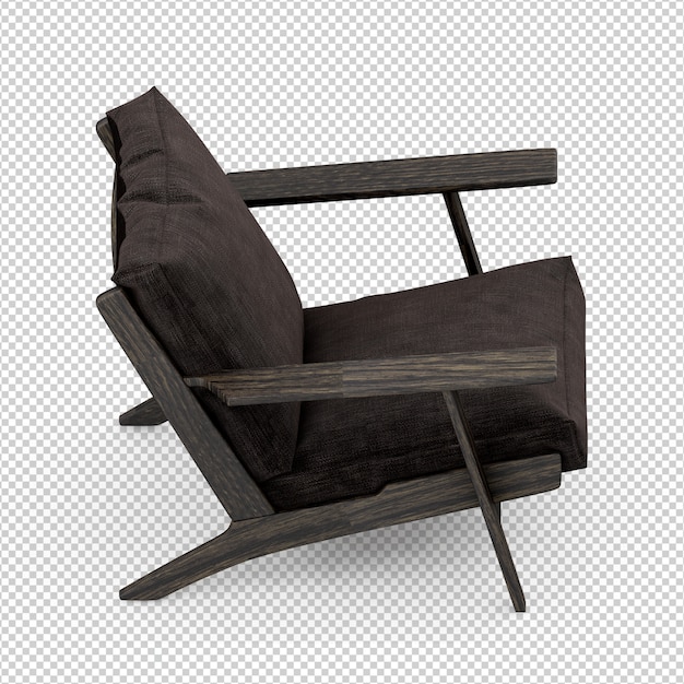 Sillón isométrico 3d render aislado