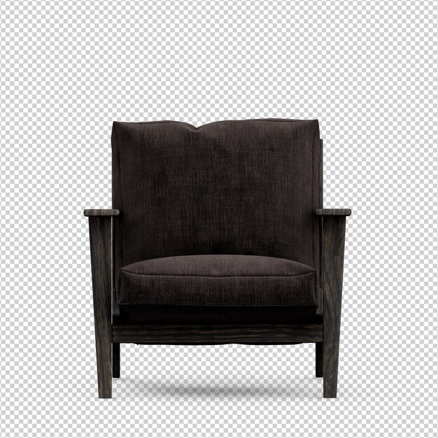 Sillón isométrico 3D render aislado