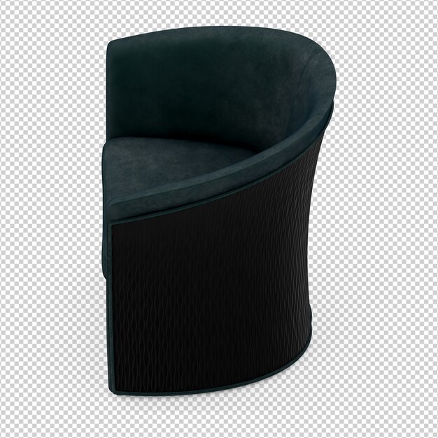 Sillón isométrico 3D render aislado