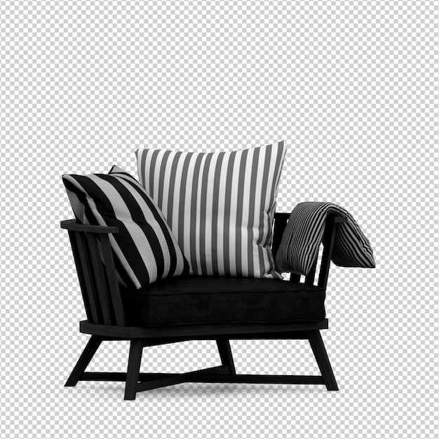 Sillón isométrico 3d render