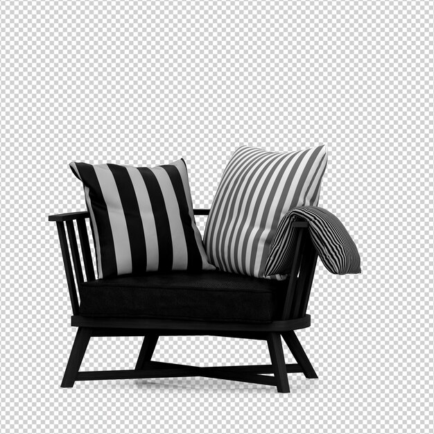 Sillón isométrico 3d render