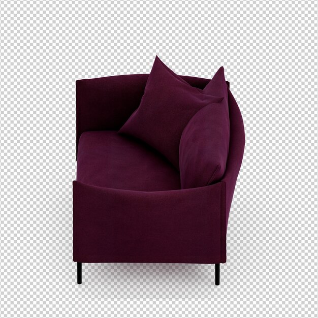 Sillón isométrico 3d render