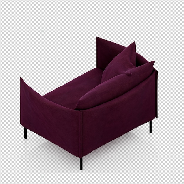 Sillón isométrico 3D render