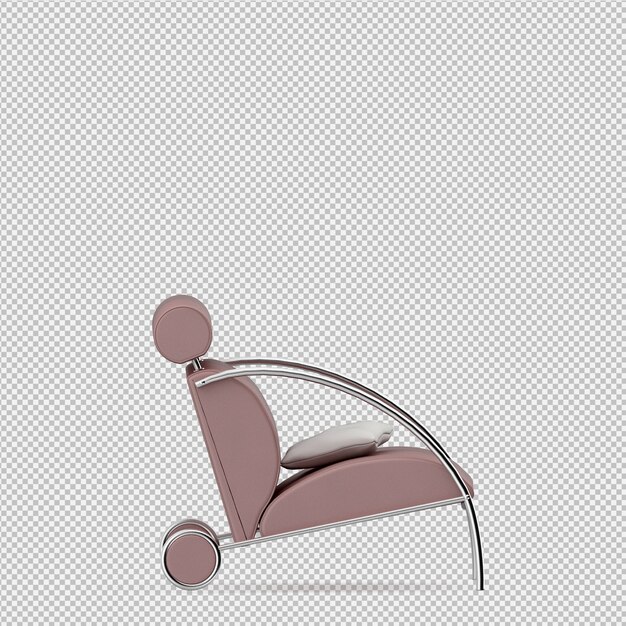 Sillón isométrico renderizado 3d