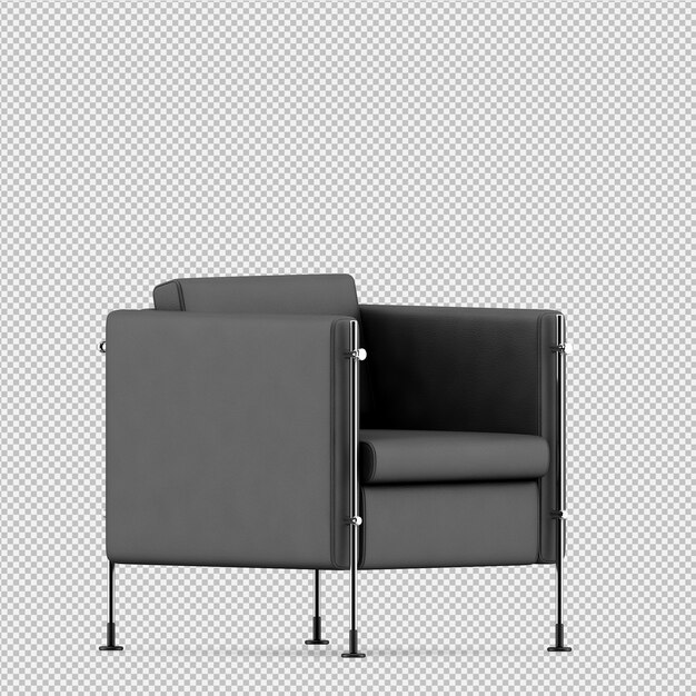 Sillón isométrico renderizado 3D