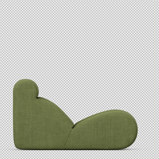 Sillón isométrico renderizado 3D