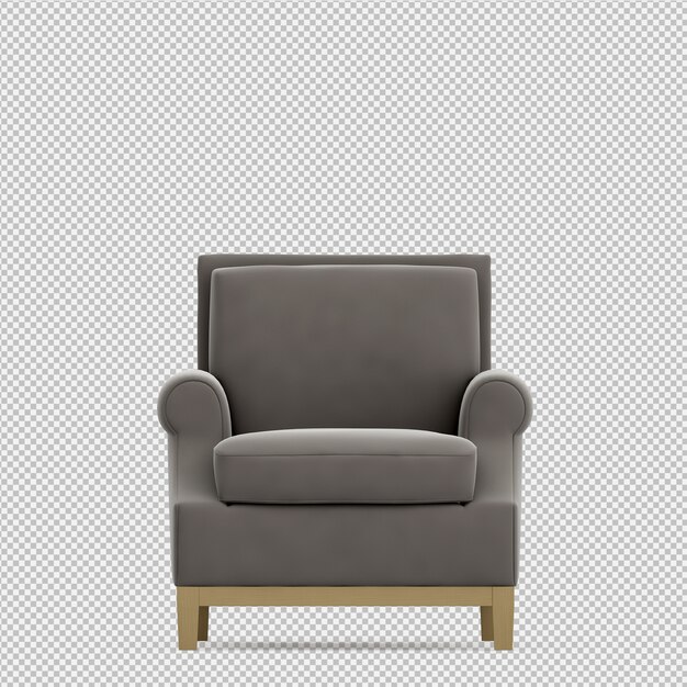 Sillón isométrico renderizado 3d