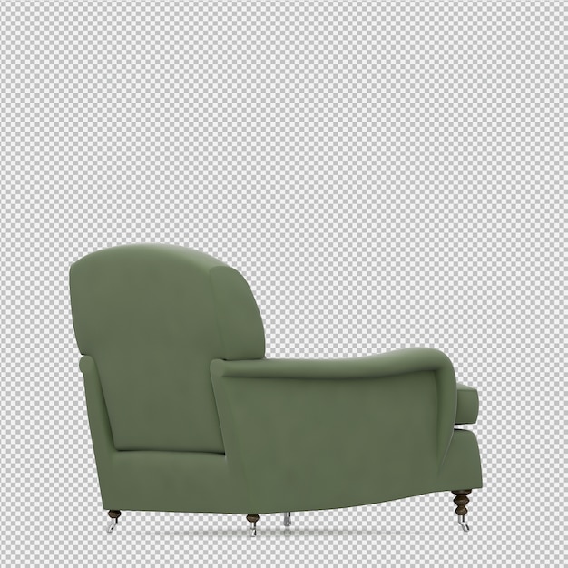 Sillón isométrico renderizado 3D