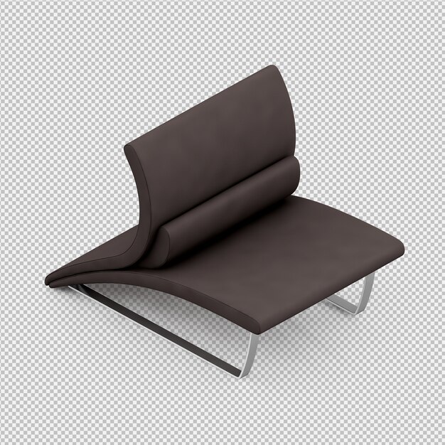 Sillón isométrico renderizado 3D