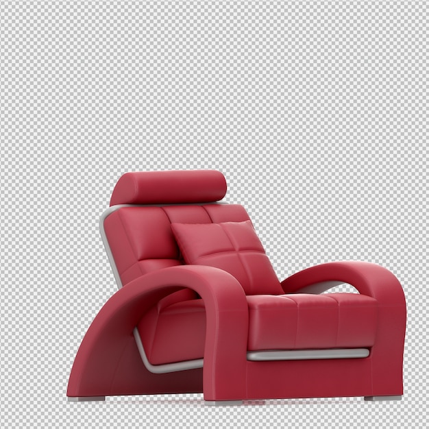 Sillón isométrico renderizado 3d