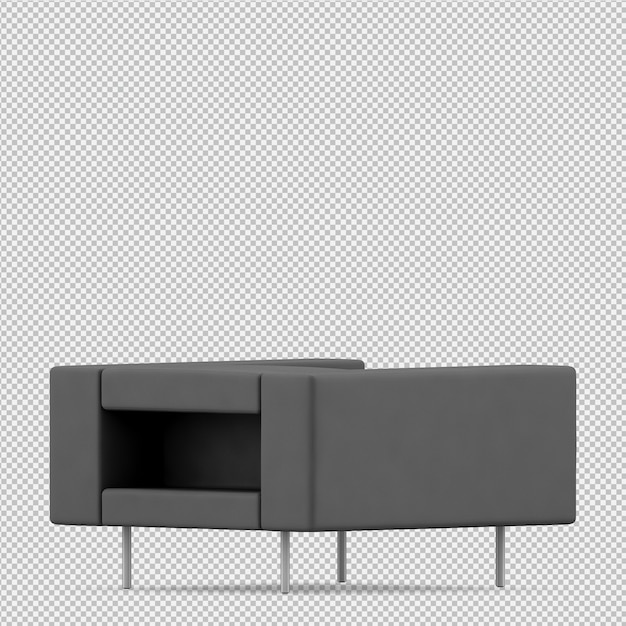 Sillón isométrico renderizado 3d