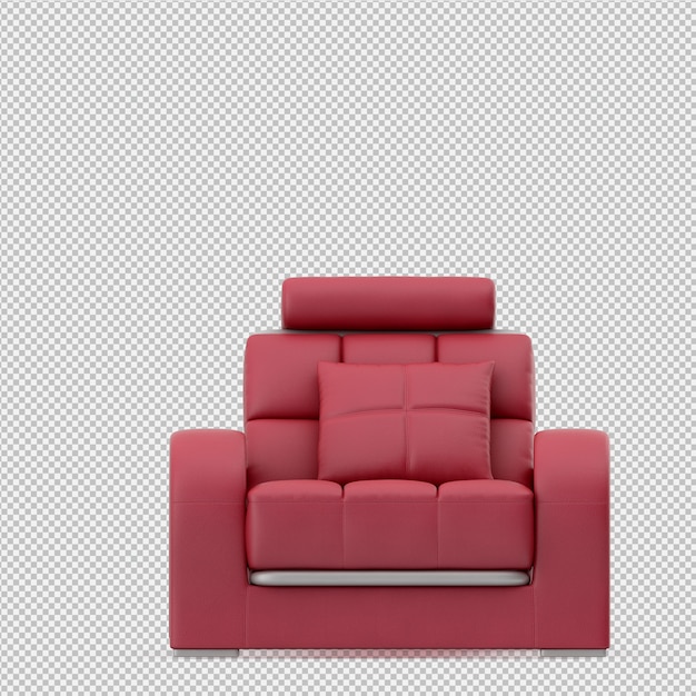 Sillón isométrico renderizado 3d