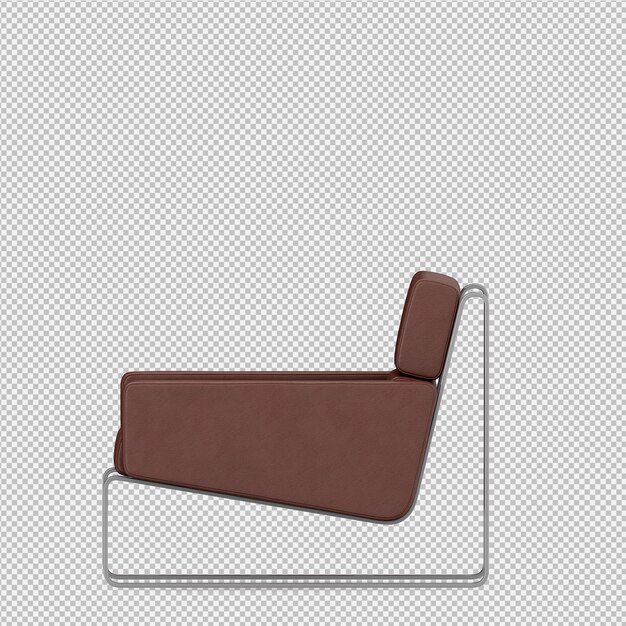 PSD sillón isométrico renderizado 3d