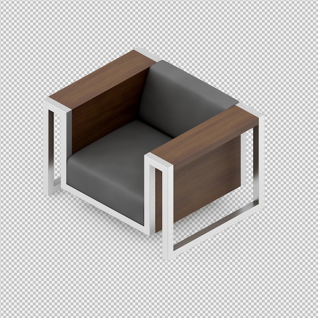 PSD sillón isométrico renderizado 3d