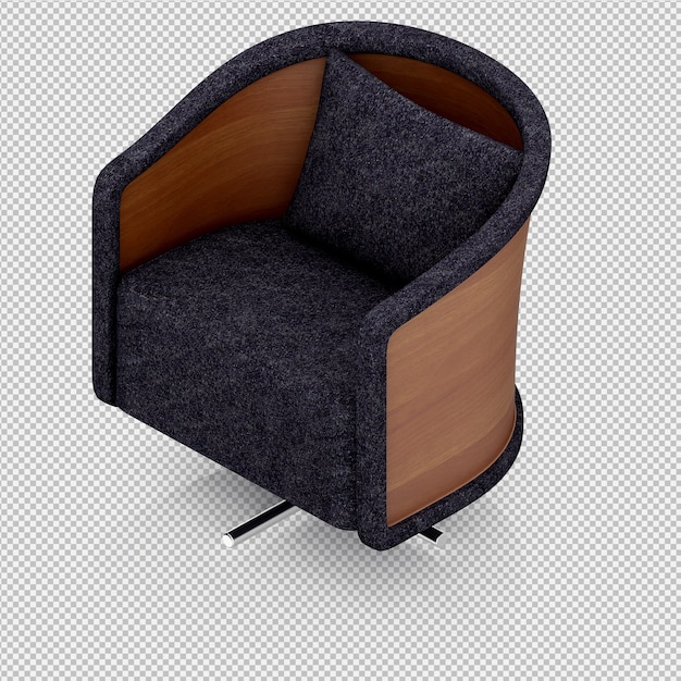 Sillón isométrico renderizado 3D