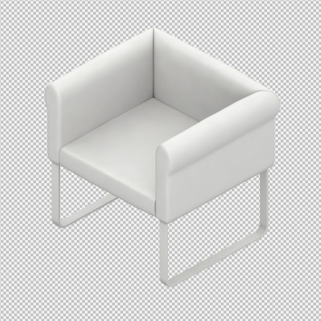 Sillón isométrico renderizado 3D