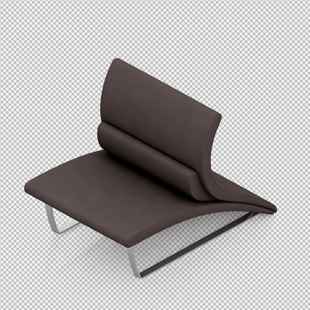 Sillón isométrico renderizado 3D