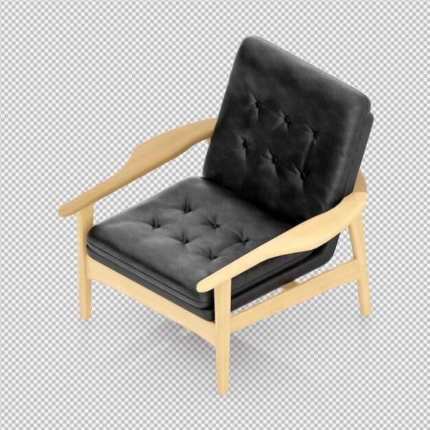 Sillón isométrico renderizado 3D