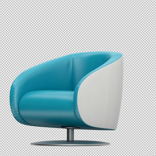 Sillón isométrico renderizado 3D