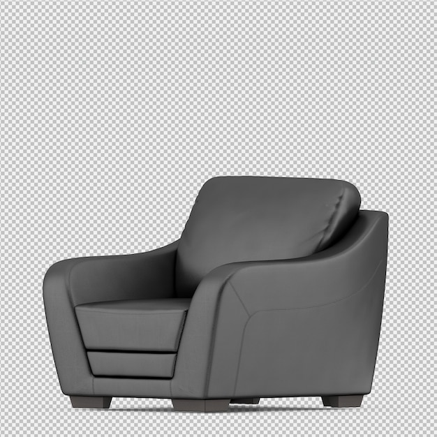 Sillón isométrico renderizado 3d