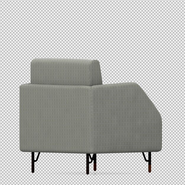 Sillón isométrico renderizado 3D