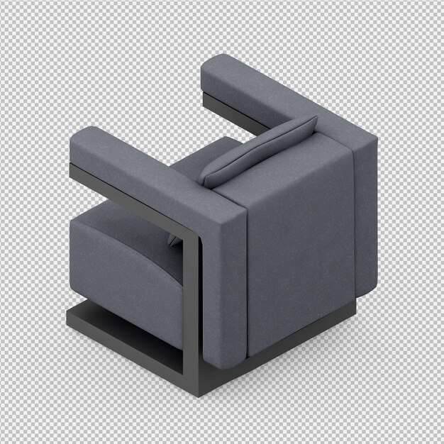 Sillón isométrico renderizado 3D