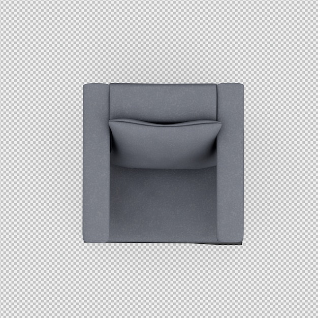 Sillón isométrico renderizado 3D