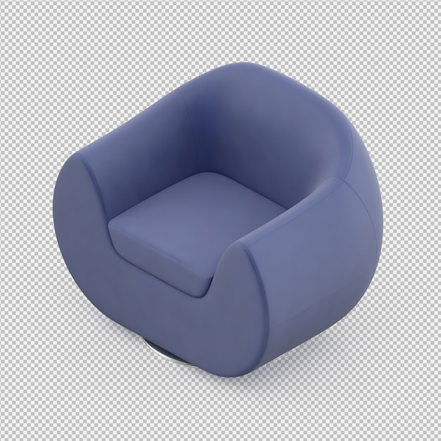 Sillón isométrico renderizado 3D