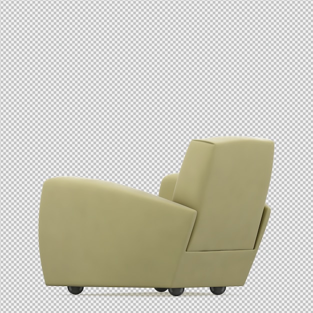 PSD sillón isométrico renderizado 3d