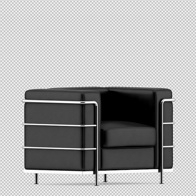 Sillón isométrico renderizado 3d