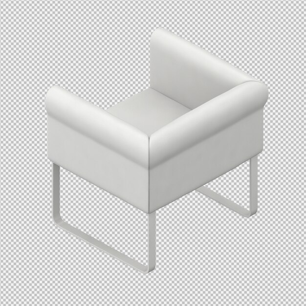 Sillón isométrico renderizado 3D
