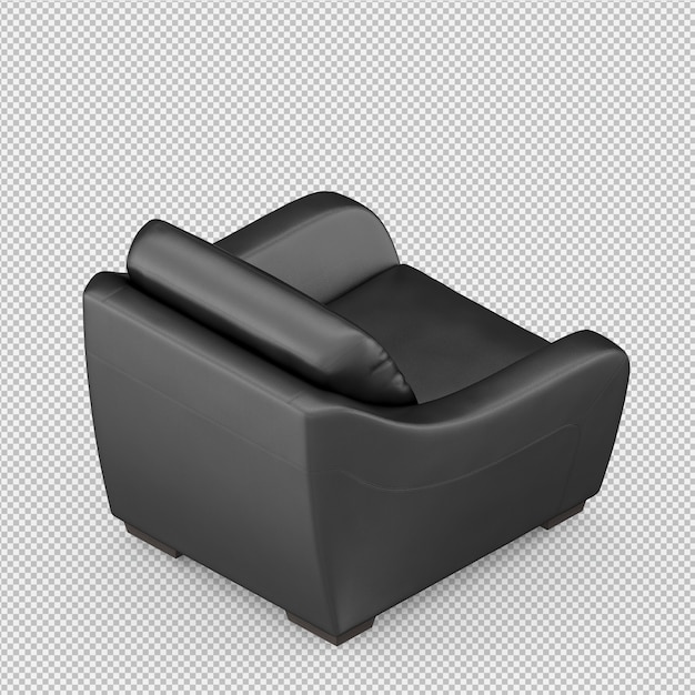 Sillón isométrico renderizado 3D