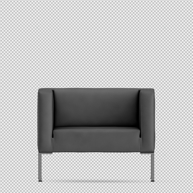 Sillón isométrico renderizado 3d