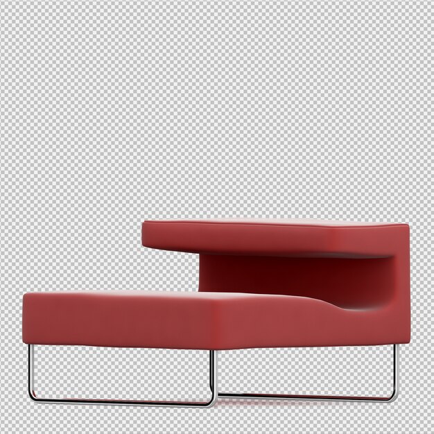 Sillón isométrico renderizado 3D